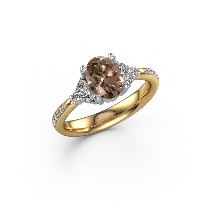 Engagement ring Aleida OVL 2 585 gold brown diamond 1.362 crt