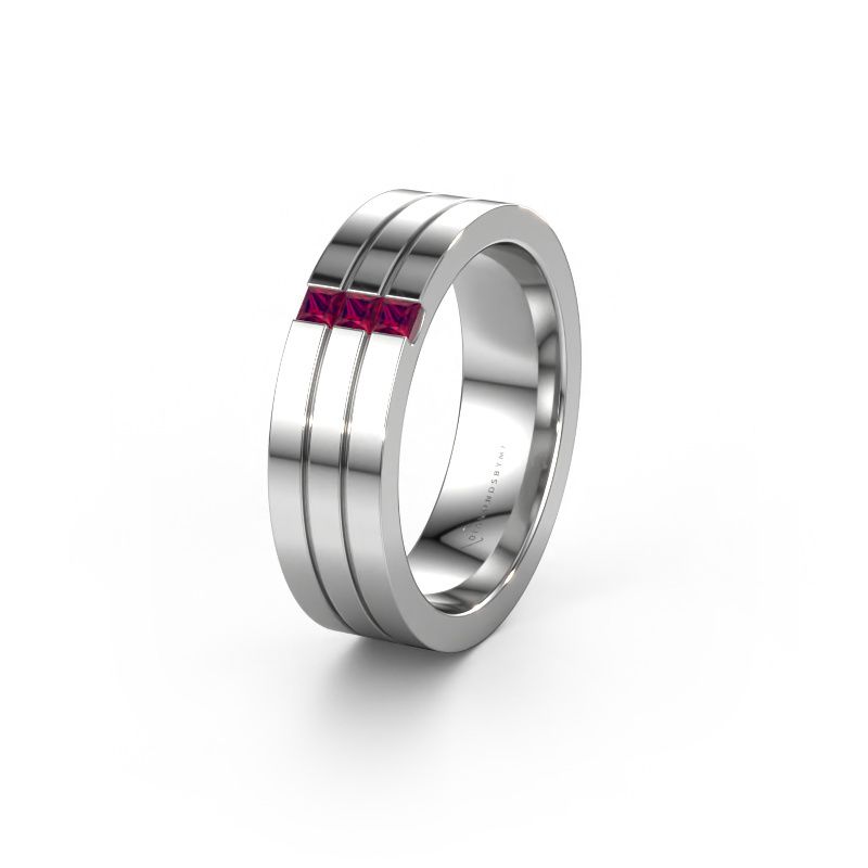 Trouwring WH0428L16BP 950 platina rhodoliet ±6x2 mm