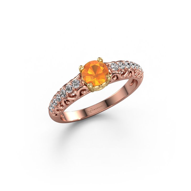 Bague de fiançailles Mellie 585 or rose citrine 5 mm
