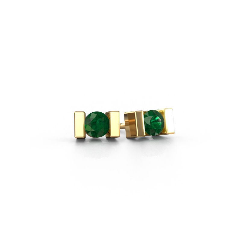 Stud earrings Lieve 585 gold emerald 3.7 mm