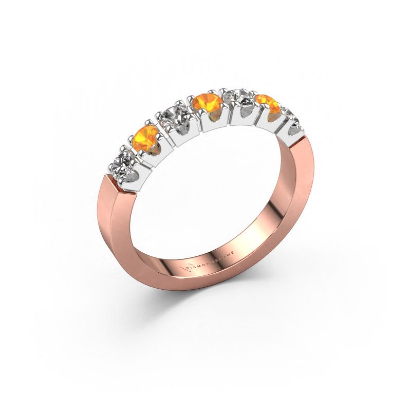 Ring Dana 7 585 rosé goud citrien 3 mm