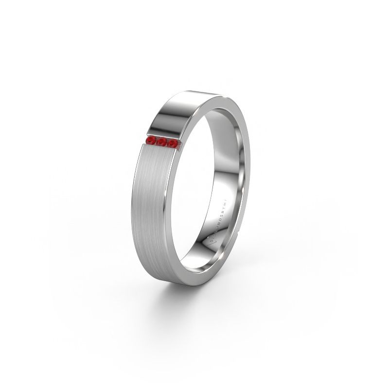 Wedding ring WH1103L14AMP 950 platinum ruby ±4x1.7 mm