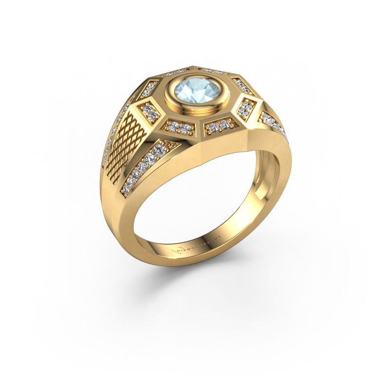 Men's ring Enzo 585 gold aquamarine 5 mm