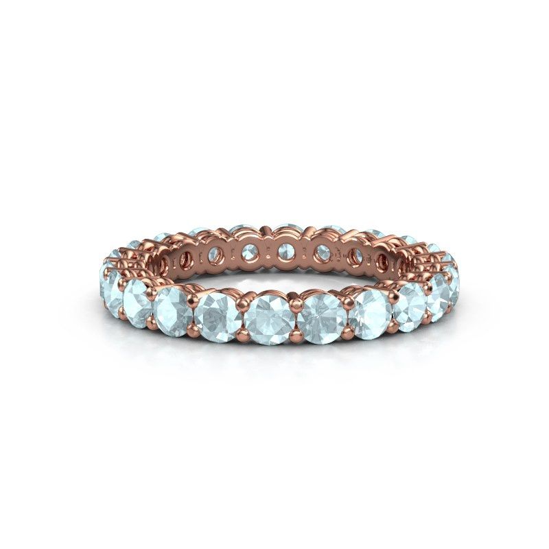 Image of Stackable ring Michelle full 3.0 585 rose gold aquamarine 3 mm