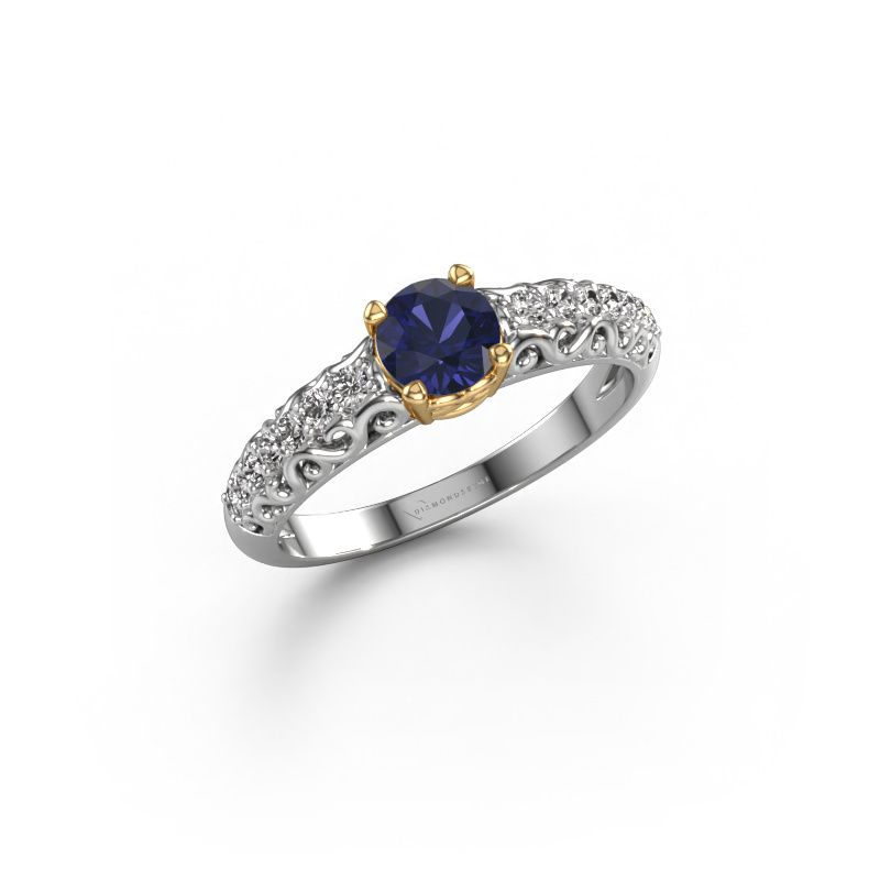 Verlobungsring Mellie 585 Weißgold Saphir 5 mm