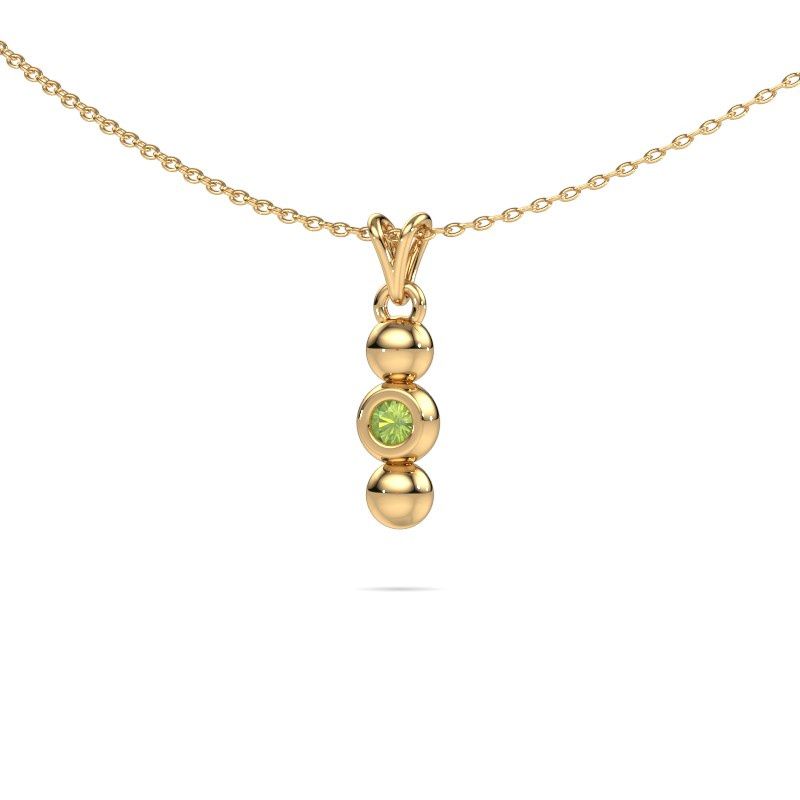 Image of Necklace Lily 585 gold peridot 2 mm