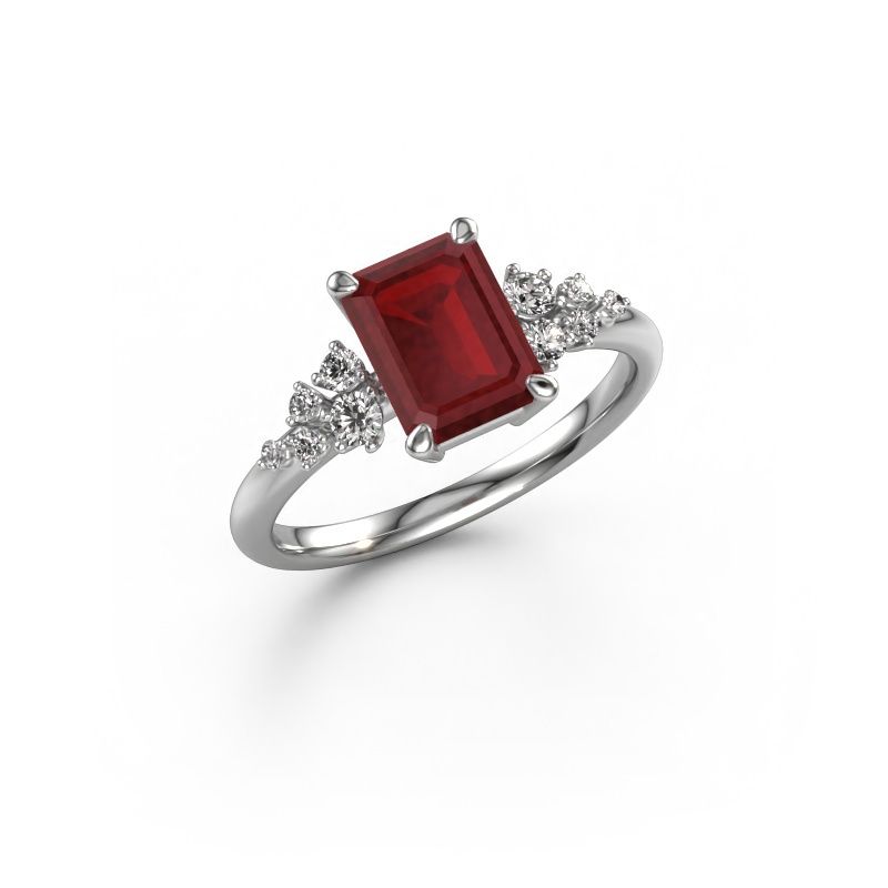 Ring Royce EME 585 Weißgold Rubin 8x6 mm