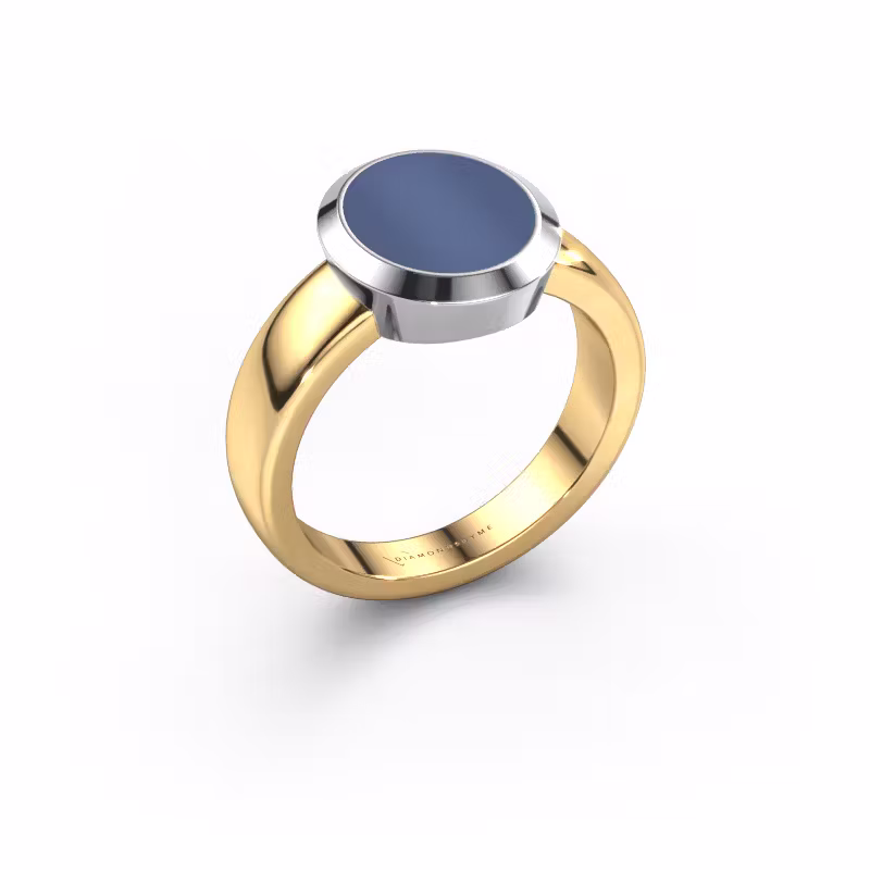 Signet ring Oscar 2 585 gold blue sardonyx 11x9 mm