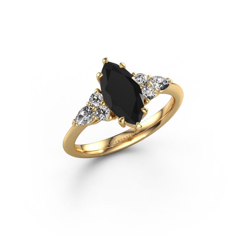 Engagement ring Melani MRQ 585 gold black diamond 2.04 crt