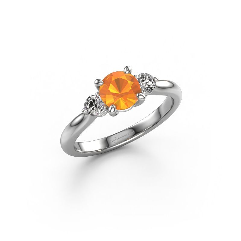 Bague de fiançailles Lieselot RND 950 platine citrine 6.5 mm