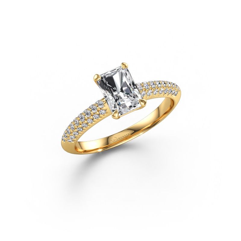 Engagement ring Morane RAD 585 gold lab grown diamond 1.277 crt