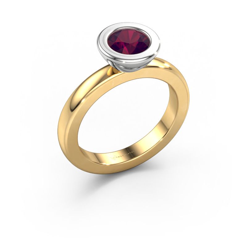 Stapelring Eloise Round 585 goud rhodoliet 6 mm