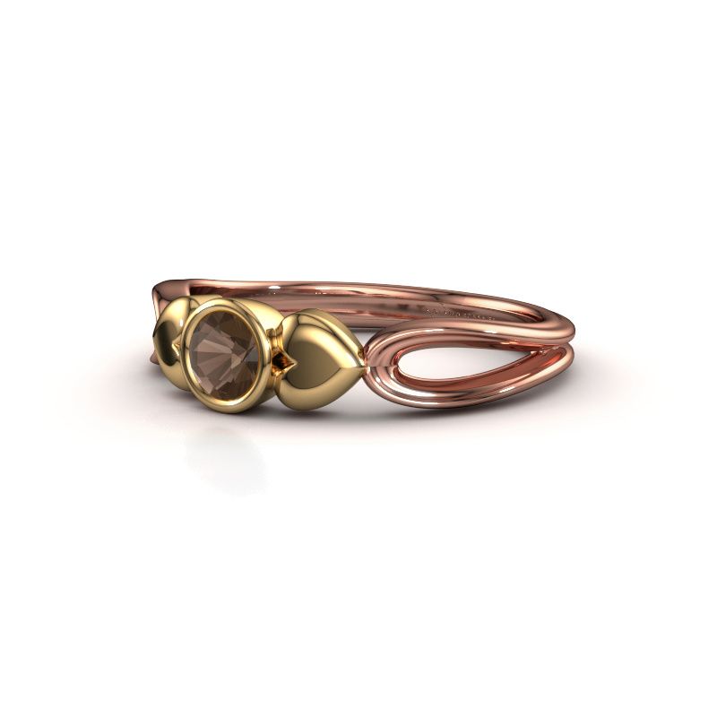 Image of Ring Lorrine 585 rose gold smokey quartz 4 mm