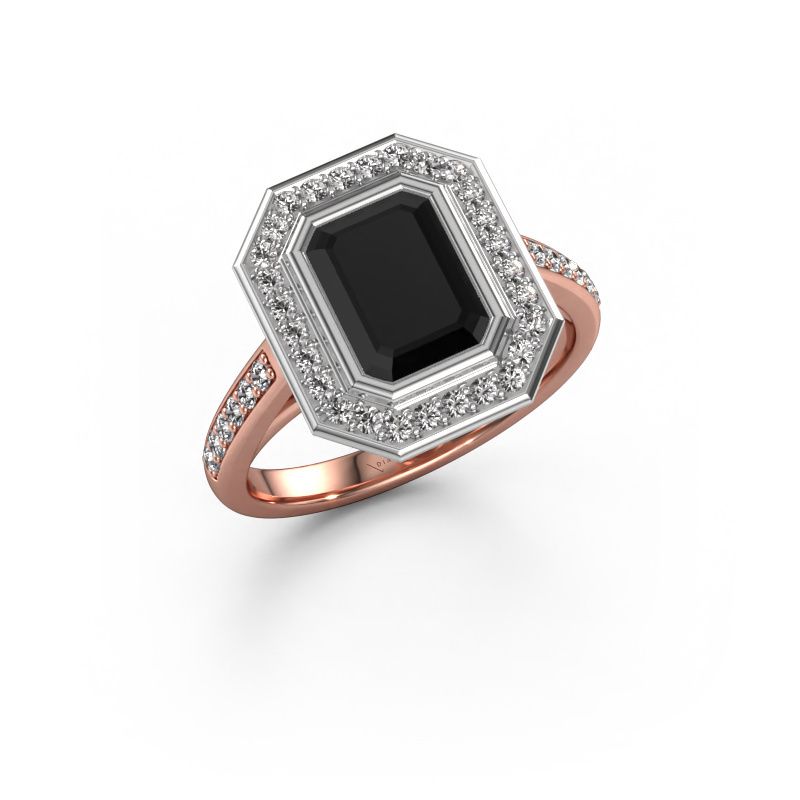 Bague de fiançailles Noud 2 EME 585 or rose diamant noir 2.454 crt