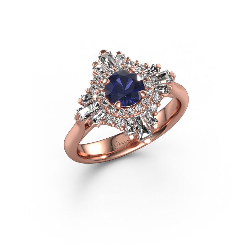 Engagement ring Thalia 585 rose gold sapphire 5.4 mm