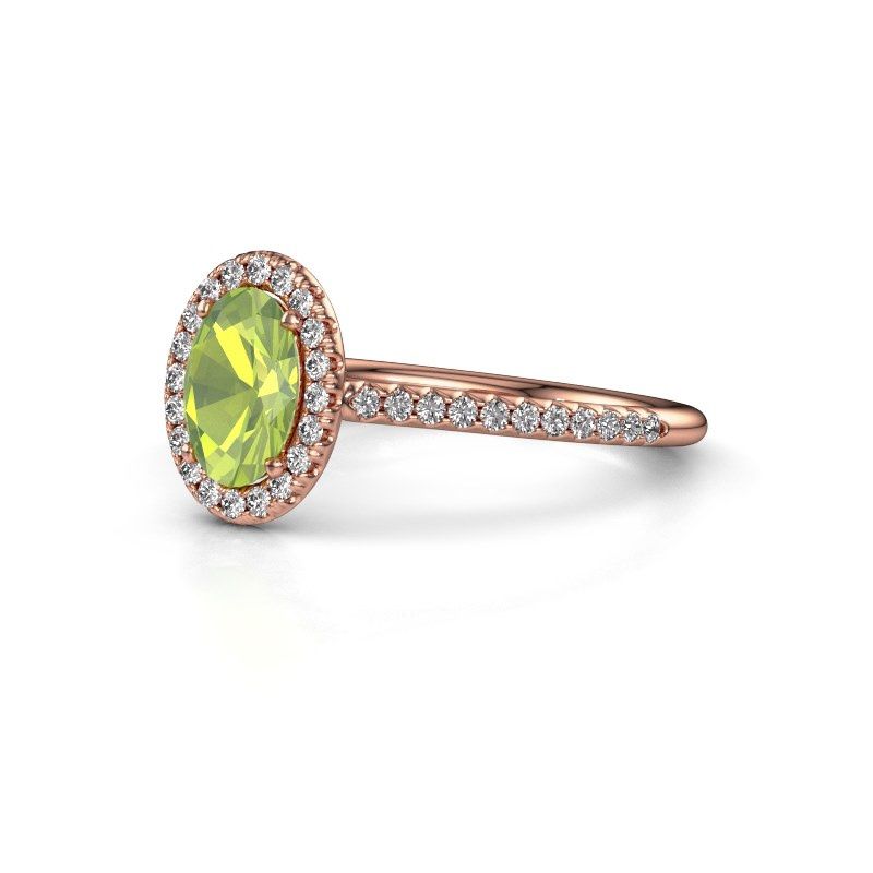 Image of Engagement ring seline ovl 2<br/>585 rose gold<br/>Peridot 7x5 mm