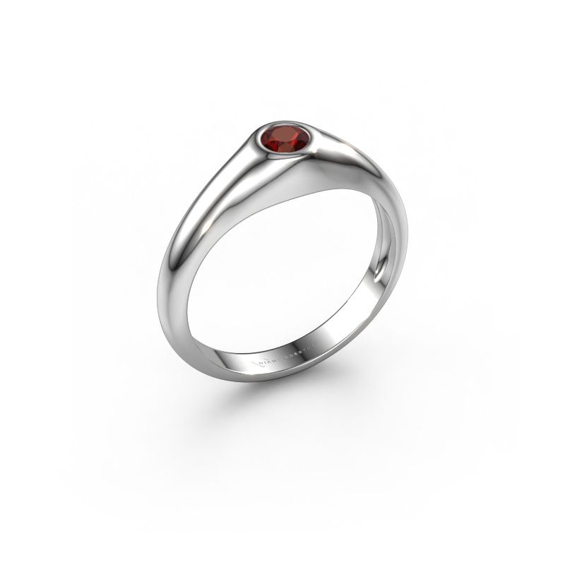 Pinky ring Thorben 950 platinum garnet 5 mm
