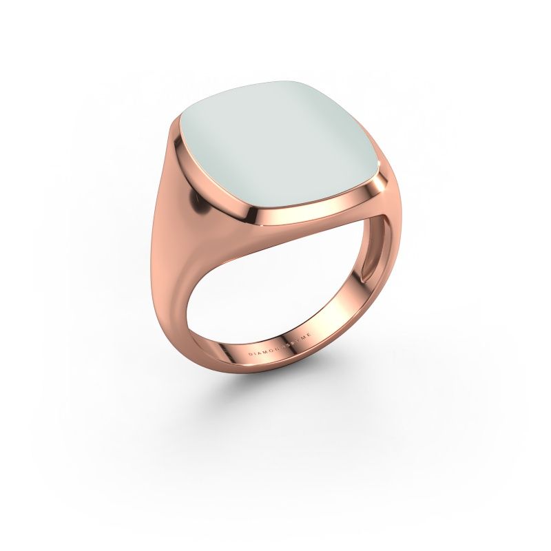 Zegelring Benjamin 4 Light 585 rosé goud groene lagensteen 17x14 mm