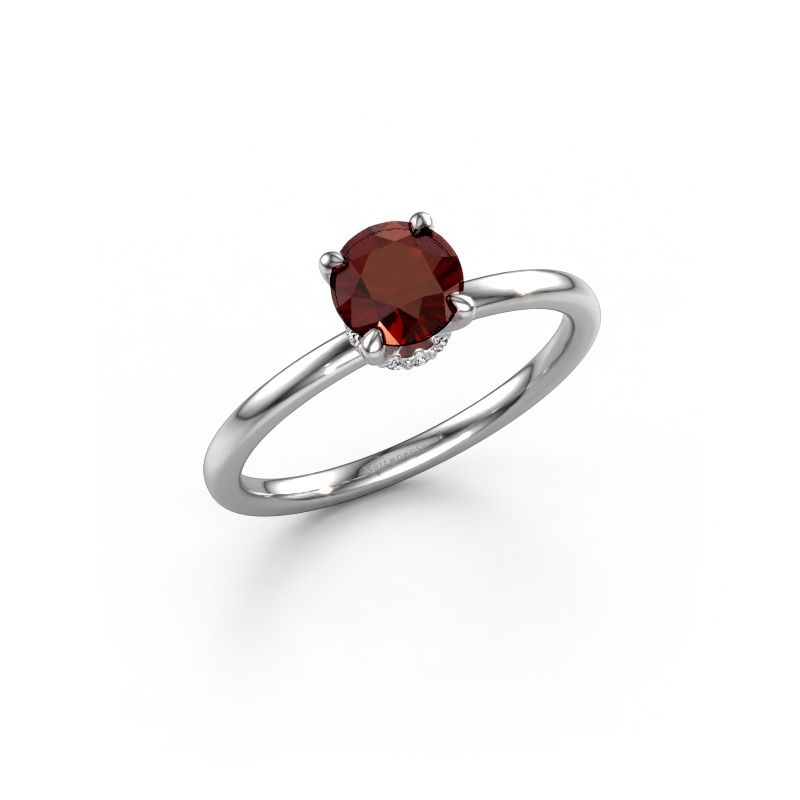 Verlovingsring Crystal RND 3 950 platina granaat 5.5 mm