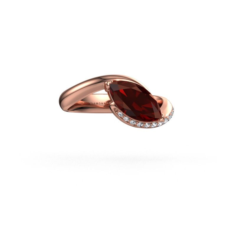 Verlobungsring Aida MRQ side 585 Roségold Granat 11x5.5 mm