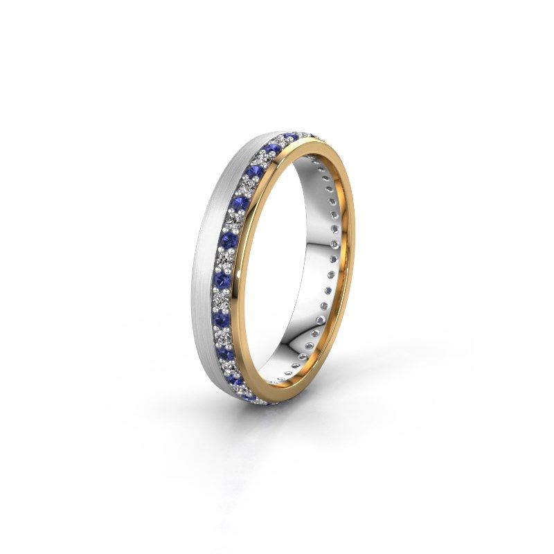 Image of Wedding ring WH0303L24AM<br/>585 white gold ±4x1.7 mm<br/>Sapphire