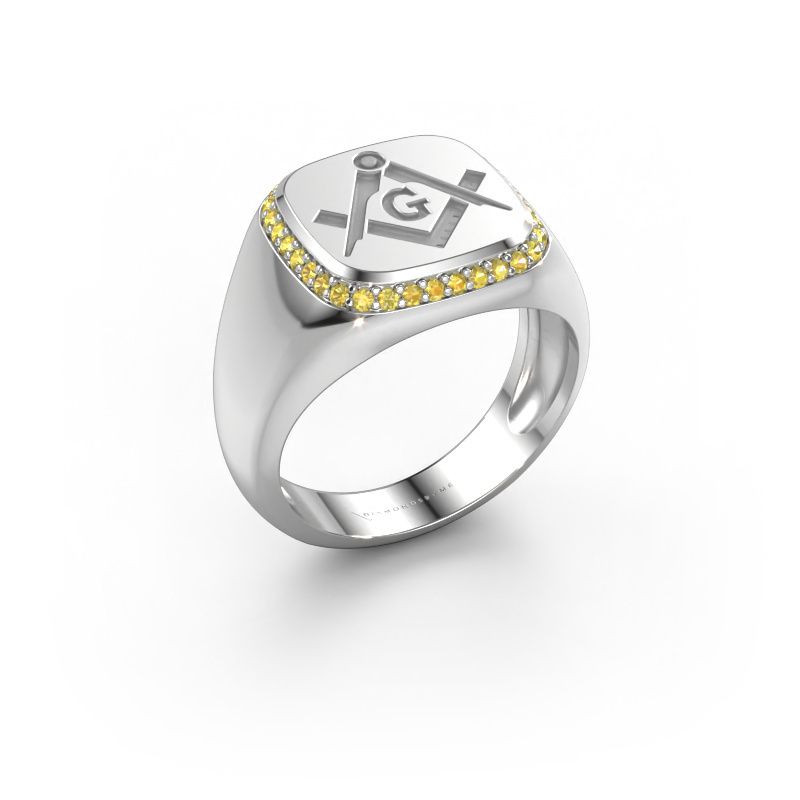 Herrenring Johan 1 950 Platin Gelb Saphir 1.2 mm
