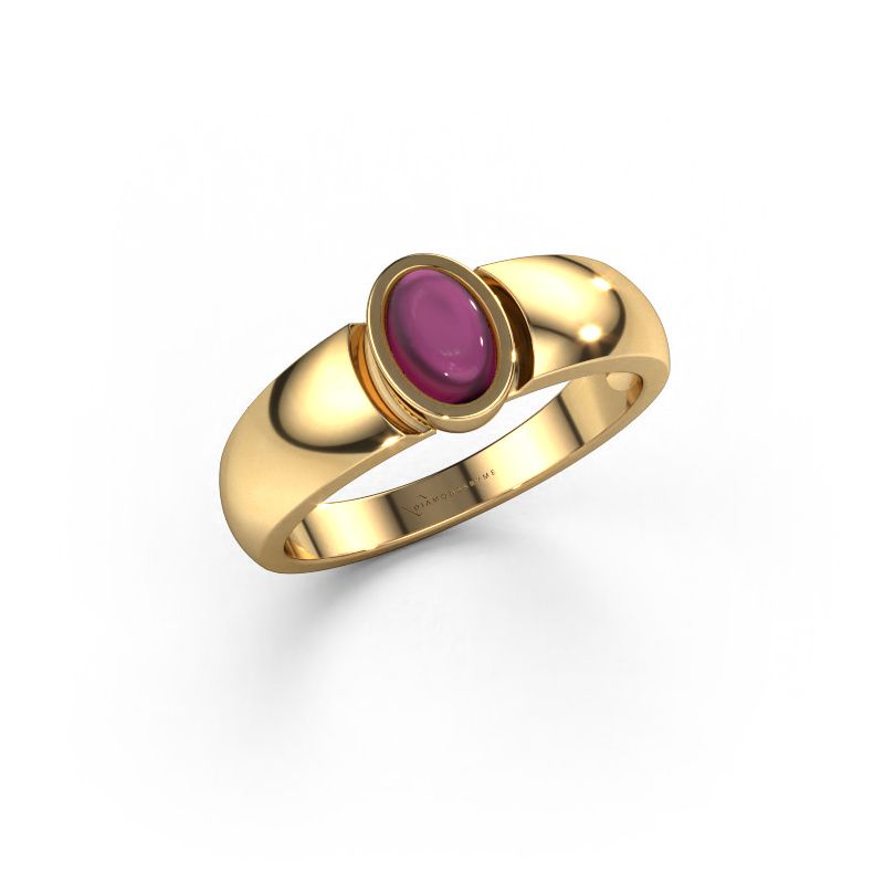 Ring Tonneke 585 goud rhodoliet 6x4 mm
