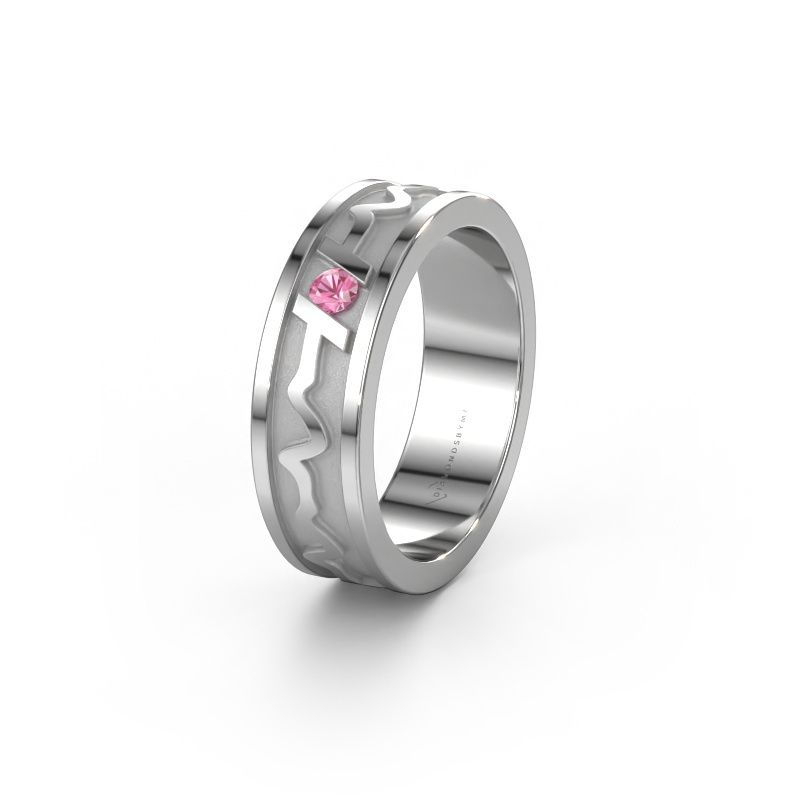 Wedding ring Heartbeat 3 585 white gold ±6x1.8 mm