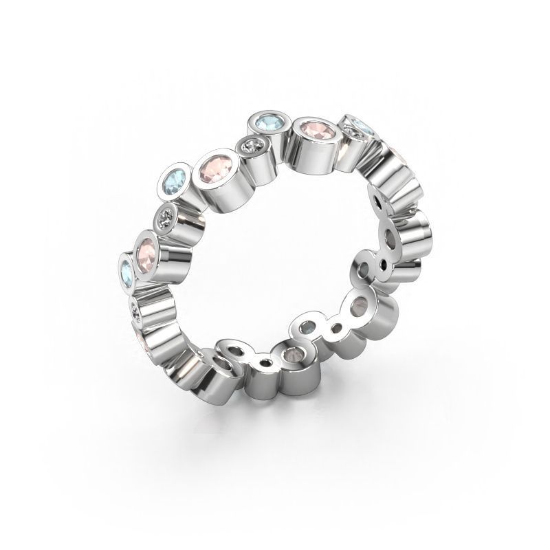 Ring Tessa 585 Weißgold Morganit Champagner 2.5 mm