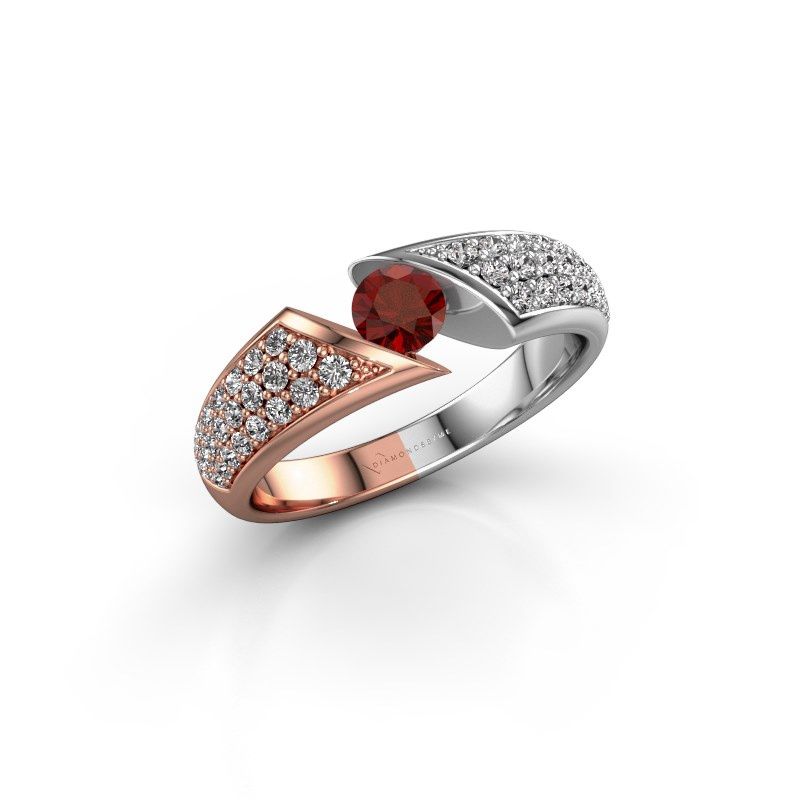 Image of Engagement ring hojalien 3<br/>585 rose gold<br/>Garnet 4.2 mm