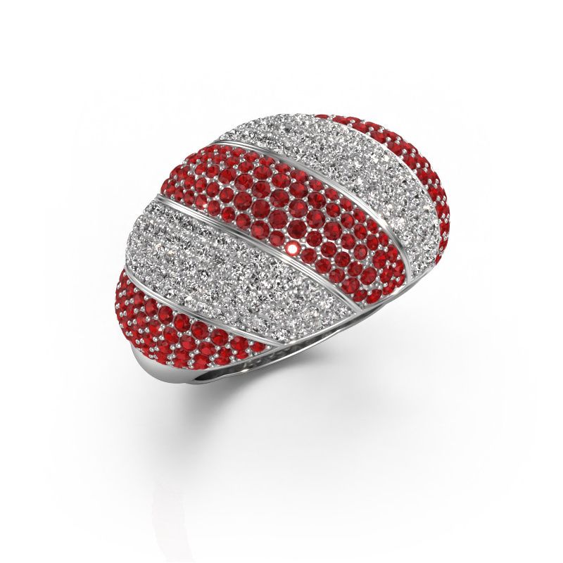 Bague Arleen 2 950 platine rubis 1 mm