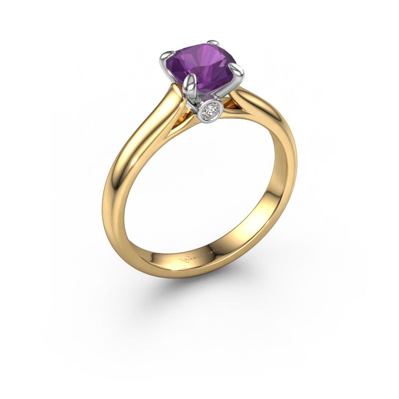 Verlovingsring Valorie cus 1 585 goud amethist 6 mm