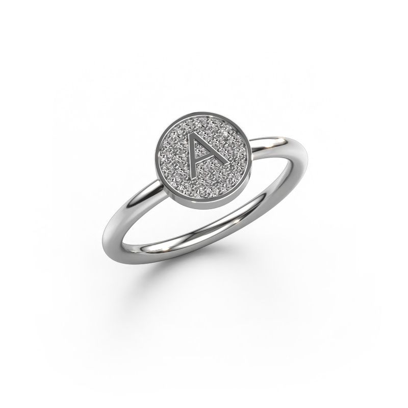 Ring Initial ring 021 585 white gold lab grown diamond