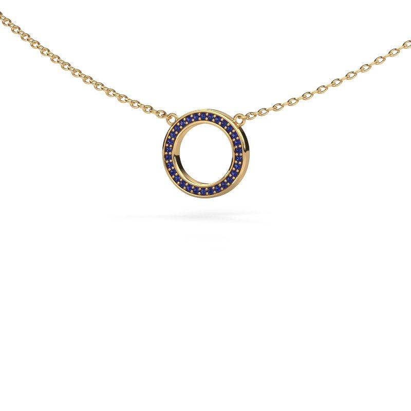 Pendant Round 1 585 gold sapphire 0.8 mm