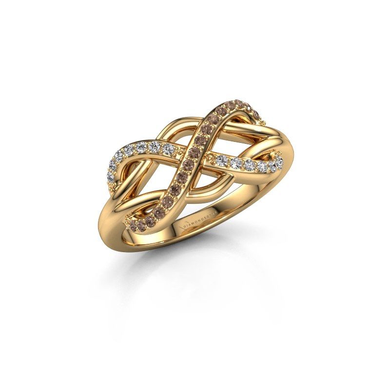 Afbeelding van Ring Lizan<br/>585 goud<br/>Bruine Diamant 0.208 Crt