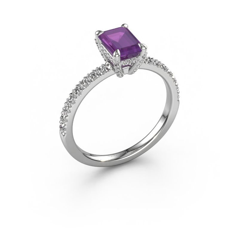 Engagement ring Saskia EME 1 950 platinum amethyst 7x5 mm