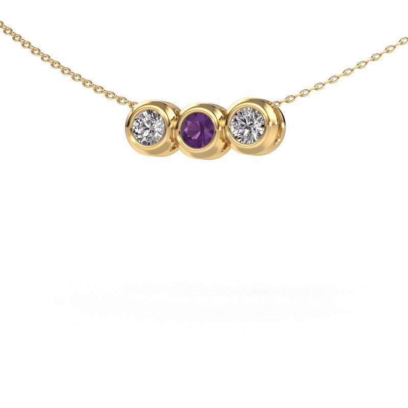 Collier Kim 3 585 or jaune améthyste 4 mm