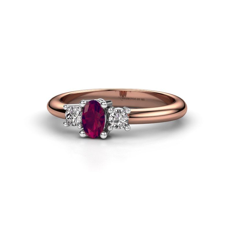 Image de Bague de fiançailles Karie<br/>585 or rose<br/>Rhodolite 5x3 mm