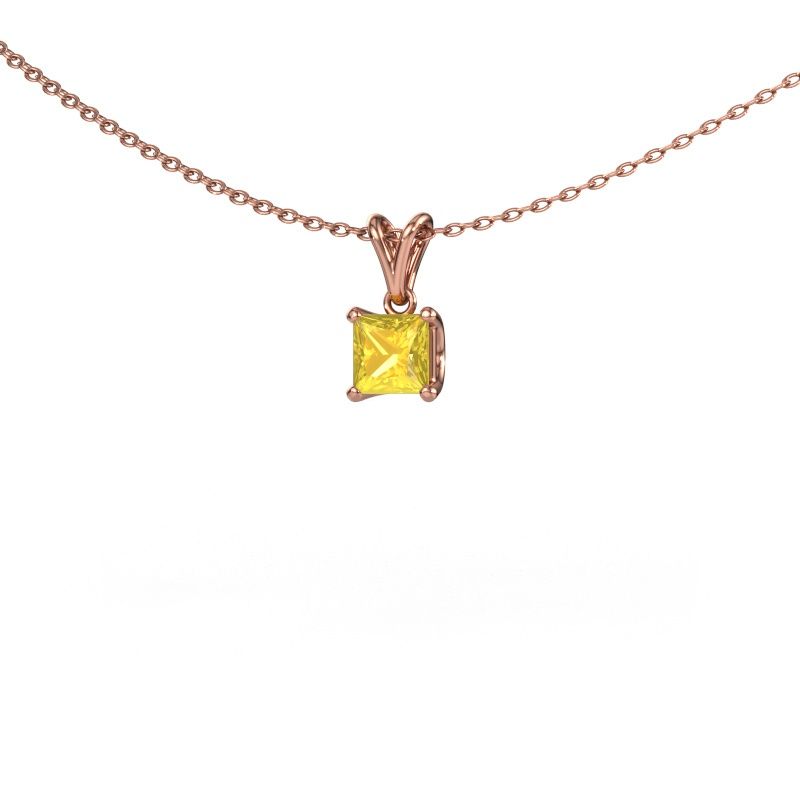 Anhänger Sam SQR 585 Roségold Gelb Saphir 4.5 mm