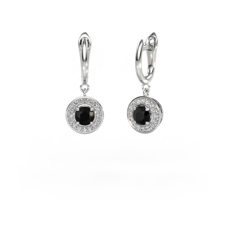 Drop earrings Ninette 1 950 platinum black diamond 1.584 crt