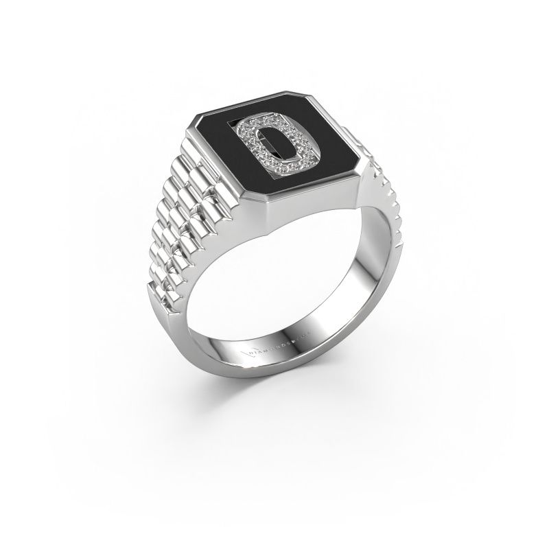 Signet ring Stephan 1 950 platinum lab grown diamond 0.068 crt
