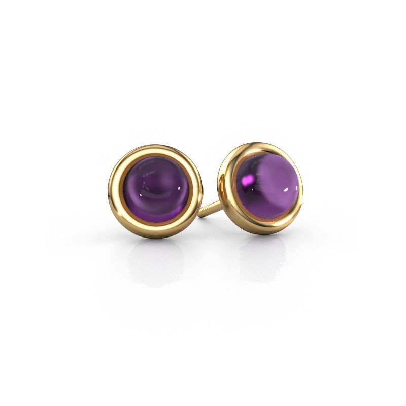 Stud earrings Jodi 585 gold amethyst 4,5 mm