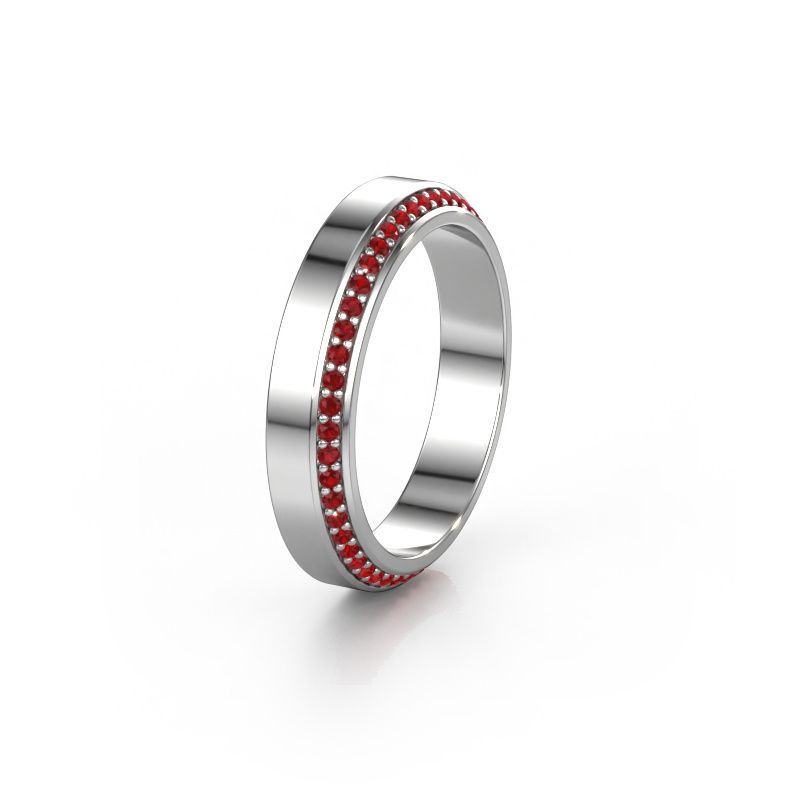 Wedding ring WH2106L14C 585 white gold ruby ±4x2.2 mm
