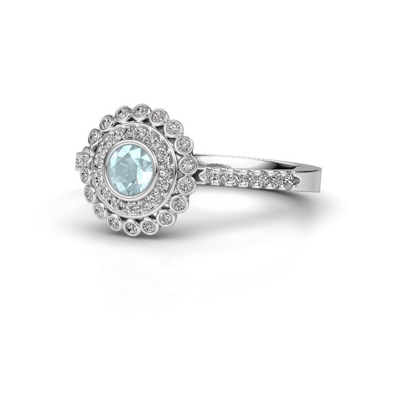 Image of Engagement ring Shanelle<br/>585 white gold<br/>Aquamarine 4 mm