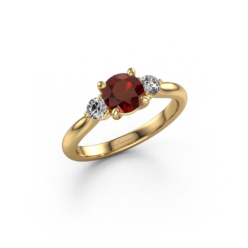 Engagement ring Lieselot RND 585 gold garnet 6.5 mm