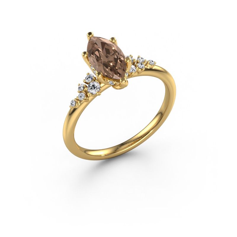 Bague de fiançailles Emma MRQ 585 or jaune diamant brun 1.165 crt
