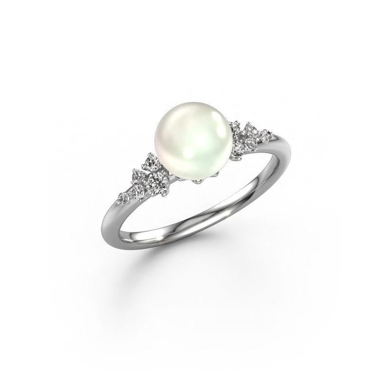 Ring Royce PRL 585 witgoud witte parel 7 mm
