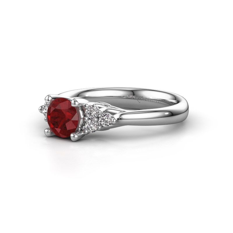 Afbeelding van Verlovingsring Monika RND<br/>950 platina<br/>Robijn 5.5 mm
