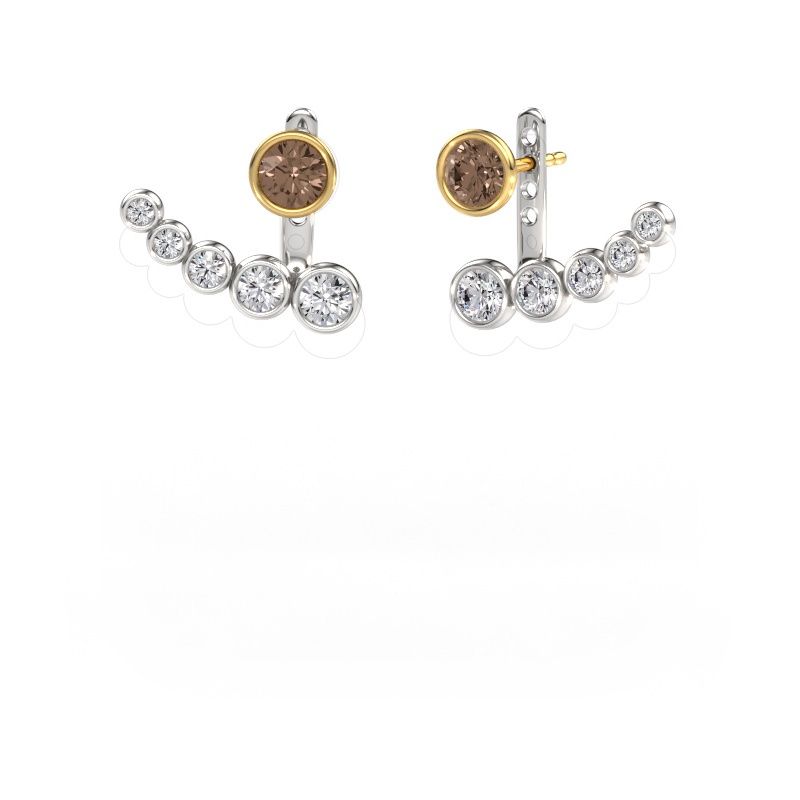 Oorbellen Wendy 585 witgoud bruine diamant 2.19 crt