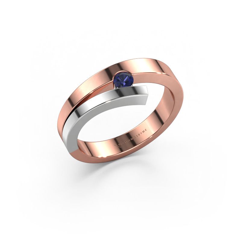 Ring Rosario 585 rosé goud saffier 3 mm